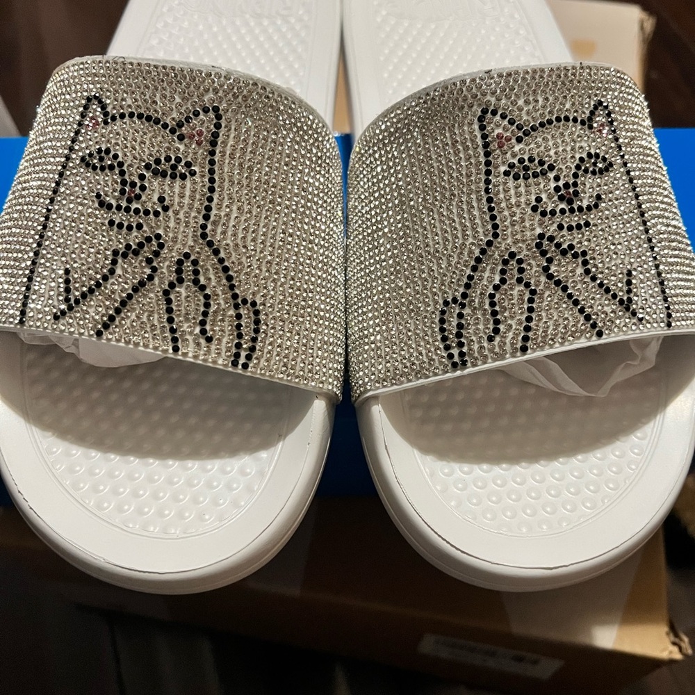 Ripndip White and Silver Sandals